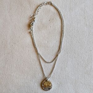 Potential Lotus Necklace Silver Gold Two Tone Layered